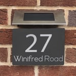 Solar Light Door Sign Numbers House Sign Plaques Door Personalised Name Plate UK