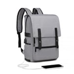 Kono Smart Practical Backpack with USB Charging Interface - Grey