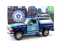 GREENLIGHT COLLECTIBLES 1/18 - FORD BRONCO XLT MASSACHESETTS STATE POLICE - 1996