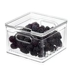The Home Edit by iDesign Petite boîte de conservation pour fruits et légumes en plastique recyclé transparent avec plateau fraîcheur amovible
