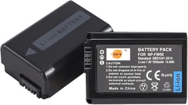 Lot de 2 batteries NP-FW50 (1950 mAh/7,4 V) compatibles avec Sony NEX 3/5/7 Series, SLT-A Series, Alpha Series