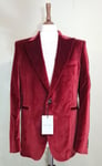 Paul Smith Gent Formal Slim Fit Velvet Blazer Jacket Burgundy Size uk 42 eu 52