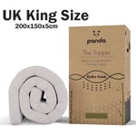 Panda Memory Foam Bamboo Mattress Topper Hydro Foam UK King Bed Size 200x150cm