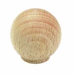 Bouton de meuble boule hêtre brut poncé-diamètre 35mm CADAP