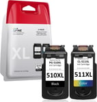 510Xl 511Xl Noir Cartouche Remanufacturées Pour Canon 510 511Xl Encre Pour Canon Pixma Mp495 Mp280 Mp480 Mp490 Ip2700 Mx410 Imprimante[Q178]