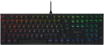 MX 10.0N RGB, Clavier gaming mécanique plat, Disposition allemande (QWERTZ), Filaire, Commutateurs d`origine MX LOW PROFILE RGB SPEED, Noir