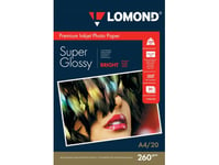 Sourcing Lomond Premium Photo Paper Super Glossy 260 G/M2 A4, 20 Sheets, Bright