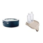 Intex - 28430EX - Pure Spa Blue Navy 4 Places & PureSpa Plastic Beverage Holder-Beige 26 x 22 x 18 cm