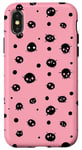 Coque pour iPhone X/XS Rose moderne à pois mignon fantôme effrayant pastel gothique rétro