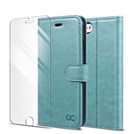 OCASE Coque iPhone SE 2020 / iPhone SE 2022, Coque iPhone 8, Housse iPhone 7 [ Film De Protection Offert ] Etui Porte-Cartes à Rabat Housse en Cuir pour iPhone 7/8 et iPhone SE 2020/2022, Vert