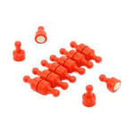 Orange Skittle Magnet for Fridge, Office, Whiteboard, Noticeboard, Filing Cabinet - 12mm dia x 21mm tall - Pack of 12