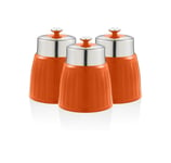 Swan SWKA1024ON - Retro Set of 3 Canisters Orange