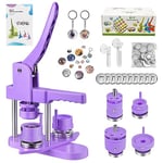 Badge Maker 32+58mm 200 Sets Button Maker Machine, DIY Pin Badge Making Kit Badge Punch Press Machine with 10 Bottle Openers, 10 Key Rings, Moulds and Circle Paper Cutter Plastic KEYSAFER