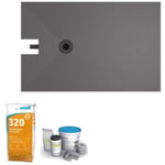 Receveur à carreler 140 x 90 cm Wedi Fundo Plano, bonde intégrée + colle 320 + kit d'étanchéité