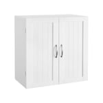 Yaheetech - Armoire de Toilette Suspendu Placard Murale Salle de Bains Blanc avec 2 Portes et Tablettes Réglables pour Cuisine Salon 60 x 30 x 60 cm