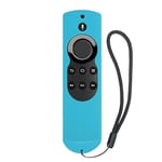 Blue Coque de télécommande en Silicone antidérapante, antichoc, pour Amazon Fire TV, avec télécommande vocale 4K Alexa (édition 2017) (2e génération) Nipseyteko