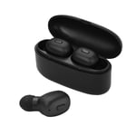Fashion Bluetooth Earphone, Wireless Earphones Bluetooth 5.0 3D Stereo Waterproof Mini Sport Noise Cancelling Headphones for All Phones/Gym Office Home etc (Color : Black)
