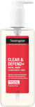 Neutrogena Clear & Defend+ Face Wash 200ml Purifying Facial Wash for Acne-Prone