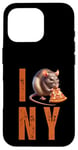 Coque pour iPhone 16 Pro Funny NY City Rat Mangeant Pizza Pepperoni