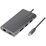 LogiLink USB-C-docka 8-i-1 HDMI/DP/RJ45/USB/USB-C 100W