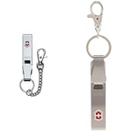 Victorinox V41859 Bague Mixte Adulte, Gris & 4.1858 Porte-Clés Pince pour Ceinture