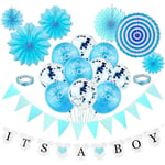 Dekoration för babyshower - It's A Boy-banderoll och ballongset