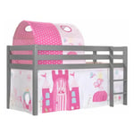 Pack - Lit Enfant, Tente & Tunnel "Pino Princesse" Gris