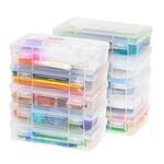 IRIS USA Lot de 10 boîtes de rangement en plastique de taille moyenne avec couvercle à verrouillage pour crayons, Lego, crayons, rubans, ruban Wahi, perles, autocollants, fils, ornements,