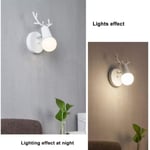 Modern vägglampa i järn med rådjurshuvud - nordisk - art déco - vit - E27 - inomhus - vuxen