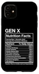 Coque pour iPhone 11 Faits nutritionnels Gen X - Funny Generation Meme