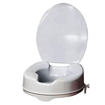 Kibath 143834 Rehausseur WC pour Salle de Bain Blanc avec adaptateurs pour Fixer aux Toilettes et Lui Donner de la stabilité, supporte jusqu'à 150 kg, Chrome Brillant