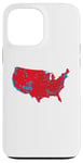 Coque pour iPhone 13 Pro Max Red Wave Carte des États-Unis dans l'élection présidentielle de 2024