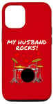 Coque pour iPhone 12/12 Pro Mon mari rock, batterie anniversaire de la Saint-Valentin