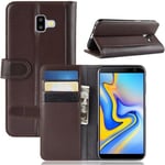 Coque Samsung Galaxy J6 Plus Housse Haute Qualité Cuir Portefeuille Protection Etui Samsung Galaxy J6 Plus (6.0") - Marron