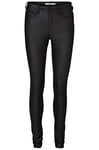 Vero Moda Women's Vmseven Nw Smooth Coated Pants Noos Slim, Black (Black/Coated), M UK