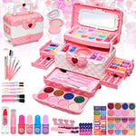 Mrabbitoo Maquillage Enfant Jouet Filles - Coffret Maquillage Enfant, Non Toxique Malette Kit de Maquillage Enfant Fille,Maquillage Enfant Cadeau de Noël Anniversaire Jouet pour Princesse Fille 3+ Ans