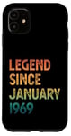 Coque pour iPhone 11 56e anniversaire homme femme légende depuis janvier 1969