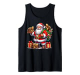 American Santa Claus Holding Tortoise Turtle Present Xmas Tank Top