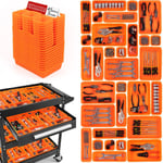 Lot de 45 Boîtes Caisse a Outil Organisateur Tiroir, pour Vis, Bricolage, Servante d'Atelier Boite Plastique, Rangement et Organisation de Etabli, Garage - Orange