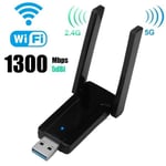 1300M WiFi-kortti USB 3.0 2.4G 5.8G Dual Band Stable Transmission Langaton verkkosovitin kannettavan tietokoneen pelaamiseen