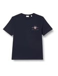 GANT Men's REG Archive Shield EMB SS T-Shirt, Black, 3XL