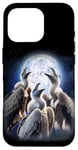 iPhone 16 Pro 3 Vultures Howling At The Moon Funny Vulture Bird Carrion Case