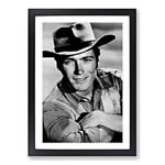 Big Box Art Clint Eastwood (1) Framed Wall Art Picture Print Ready to Hang, Oak A2 (62 x 45 cm)