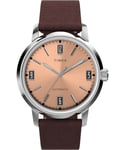 Timex Marlin Automatic Mens Brown Watch TW2W33800 Leather (archived) - One Size