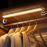 OUILA Lampe de Placard 43cm, 3000K Lampe Led Detecteur De Mouvement 2500mAh Réglette LED Batterie Rechargeable Luminaires de Dessous de Meubles de Rangement pour Escalier, Couloir, Cuisines, Armoire