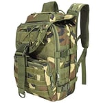 SHANNA Sac à Dos Militaire, 40L Grand Volume Sac à Dos Multifonction, Sacs Trekking Armée MOLLE Assaut Pack Combat Tactique pour La Randonnée en Plein Air Camping Pêche Chasse Sac D'urgence(CP Vert)