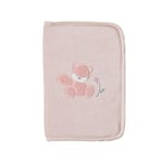 Nattou Protège Carnet en Peluche en Coton et Polyester, Couverture pour le Carnet de Santé, Alice le Renard, avec Fermeture éclair, env. 25 x 16,5 cm, Alice et Pomme, Rose poudré