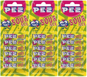 3x PEZ Refills 6 Pcs Pack Sour Mix Flavour Sweets For PEZ Dispenser (18 Refills)