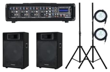 Systeme Sono Enceintes Actives 600W Kit Table de Mixage USB Bluetooth Trepieds