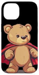 Coque pour iPhone 14 Costume de nounours fier avec cape de héros